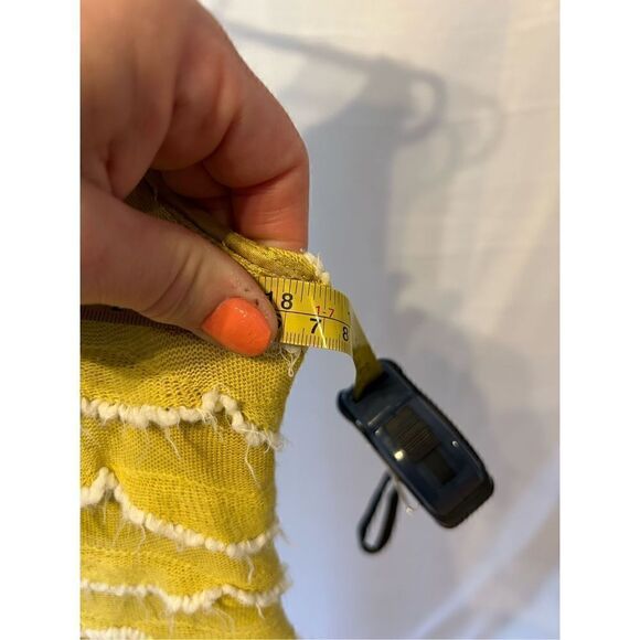 I. Madeline scalloped knit yellow dress medium - Picture 6 of 9